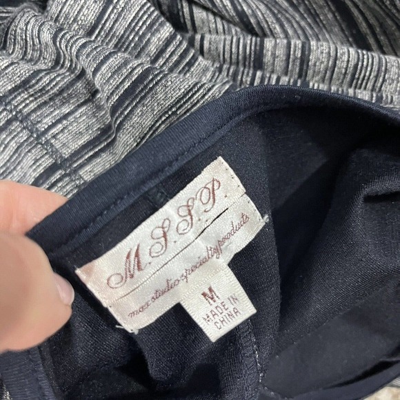 Max Studio MSSP Tennis Dress size Medium Navy Blue Striped Straight Jersey Knit - Picture 14 of 14